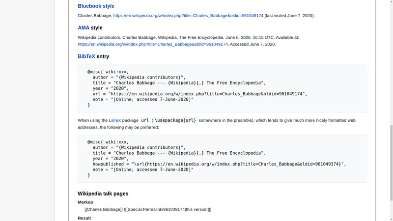 Finding ready-made BibTeX entries – Wikipedia