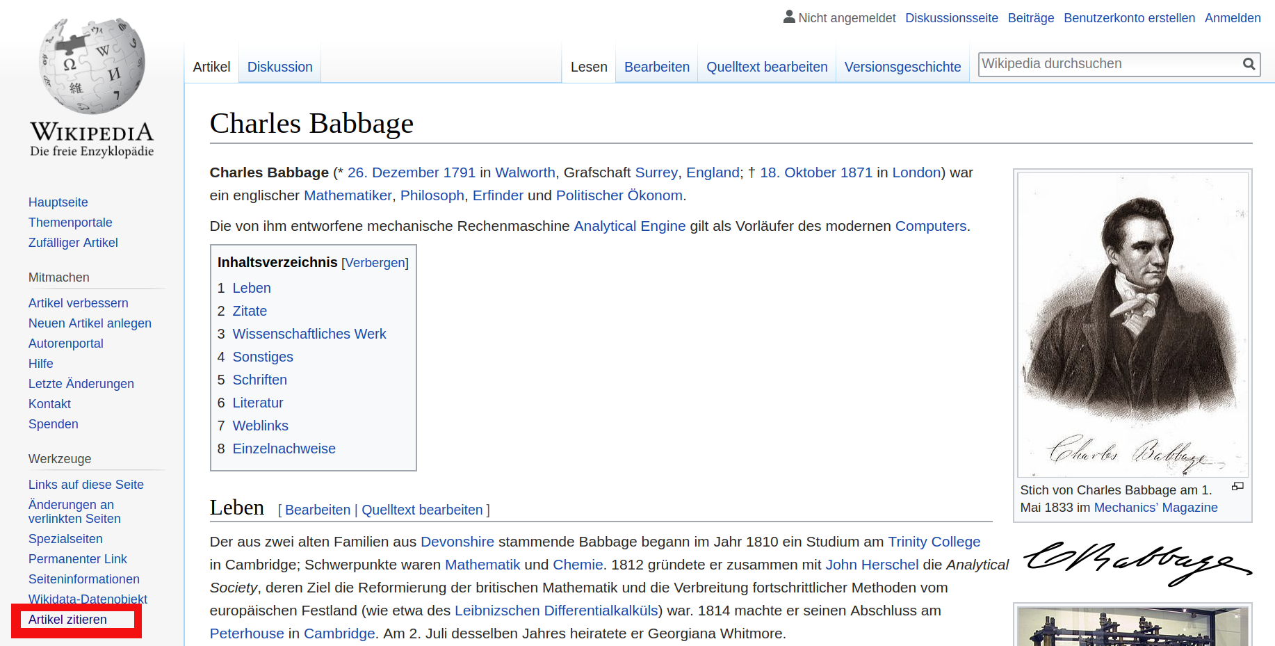Finden von fertigen BibTeX-Einträgen – Wikipedia